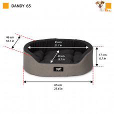 Лежак - кровать для собак и кошек Ferplast Dandy C Colour (Ферпласт Денди С Колор) 65 x 46 x h 17 cm - 65, Голубой