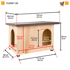 Будка деревянная для собак Ferplast Clickо (Ферпласт Клико) 140 x 85 x h 84 cм - 120