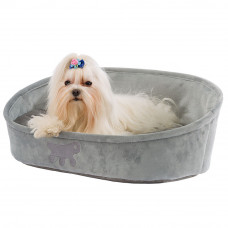 Лежанка - кровать для собак и кошек Ferplast Laska (Ферпласт Ласка) 55 х 40 х h 18.5 см - 55, Серый