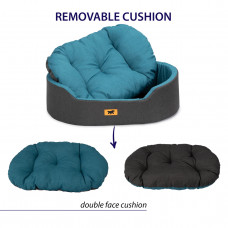 Лежак - кровать для собак и кошек Ferplast Dandy C Colour (Ферпласт Денди С Колор) 45 x 35 x h 13 cm - 45, Темно-Бирюзовый