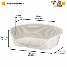 Пластиковый лежак для собак и кошек Ferplast Siesta Deluxe (Ферпласт Сиеста Делюкс) 70,5 x 52 x h 23,5 cm - 6, Светло-зеленый