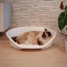 Пластиковый лежак для собак и кошек Ferplast Siesta Deluxe (Ферпласт Сиеста Делюкс) 61.5 х 45 х h 21.5 см - 4, Белый
