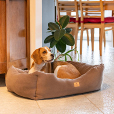 Лежанка - софа для собак и кошек Ferplast Coccolo Microfleece (Ферпласт Кокколо Микрофлис) 78 x 56 x h 22 cm - 80, Коричневый