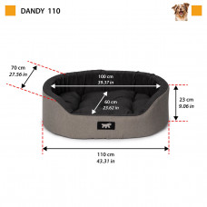 Лежак - кровать для собак и кошек Ferplast Dandy C Colour (Ферпласт Денди С Колор) 110 x 70 x h 23 cm - 110, Голубой