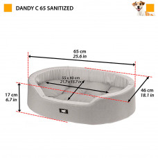 Лежак для собак и кошек с антибактериальной обработкой Ferplast Dandy Sanitized (Ферпласт Денди Санитайз) 65 x 46 x h 17 cм - 65