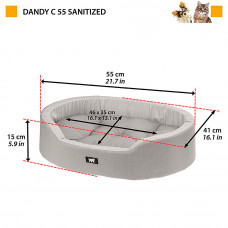 Лежак для собак и кошек с антибактериальной обработкой Ferplast Dandy Sanitized (Ферпласт Денди Санитайз) 55 x 41 x h 15 cм - 55