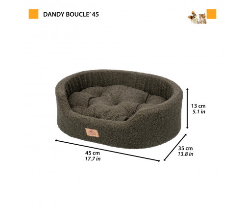Лежак - кровать для собак и кошек Ferplast Dandy Bouclе (Ферпласт Денди) 45х35х13 см - 45, Темно-зеленый