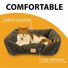 Лежак - диван для собак и кошек Ferplast Pamper Bouclе (Ферпласт) 78х56х22 см - 80, Темно-зеленый