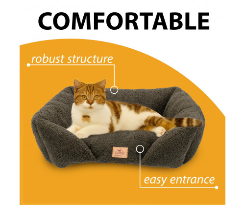 Лежак - диван для собак и кошек Pamper Bouclе (Ферпласт) 55х45х20 см - 50, Темно-зеленый