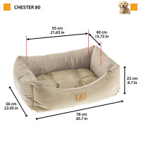 Діван - лежачик для котів і собак Ferplast Chester (Ферпласт Честер) 78 x 56 x h 22 см - CHESTER 80, Коричневий