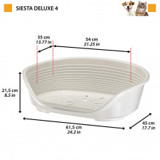 Пластиковый лежак для котов и собак Ferplast Siesta Deluxe (Ферпласт Сиеста Делюкс) 61,5 x 45 x h 21,5 cm - 4, Светло-зеленый