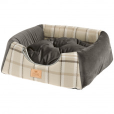 Мягкий домик трансформирующийся в лежак для кошек Ferplast Edinburgh (Ферпласт Единбург) Коричневый