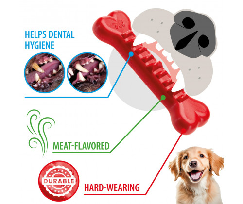 Жевательная игрушка кость с отверстиями для корма  для собак Ferplast Smile Bone (Ферпласт Смайл Бон)