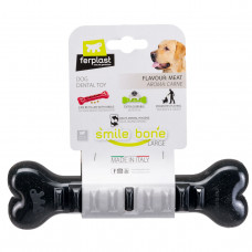 Жевательная игрушка кость с отверстиями для корма  для собак Ferplast Smile Bone (Ферпласт Смайл Бон) Черный