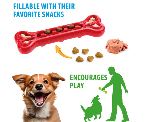 Жевательная игрушка кость с отверстиями для корма  для собак Ferplast Smile Bone (Ферпласт Смайл Бон)