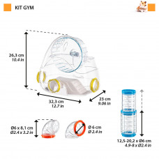 Домик с колесом и туннелями для хомяка Ferplast Kit Gym (Ферпласт Кет Гум)
