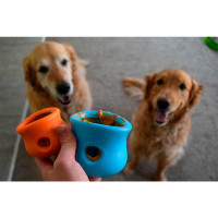 Іграшка головоломка для собак з прихованим пакетом для ласощів West Pow Toppl Treat Toy Large (Вест Пав Топпі) маленький - 8 см., Оранжевий