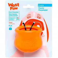 Игрушка головоломка для собак с тайником для лакомств West Paw Toppl Treat Toy Large (Вест Пав Топпи) Большой - 10 см., Оранжевый