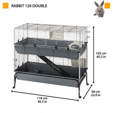 Двоповерхова клітка з підставкою на колесах для кроликів Ferplast Rabbit 120 Double (Ферпласт Реббіт 120 Дабл)