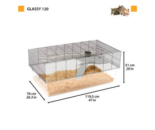 Клетка для хомяков и песчанок Ferplast Glassy 120 (Ферпласт) с аксессуарами Клетка для хомяков и песчанок Ferplast Glassy 120 (Ферпласт) с аксессуарами