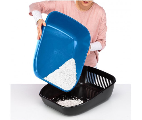 Лоток с двумя поддонами для кошек Ferplast Birba Basic Sanitized (Ферпласт Бирба Базик) Серый