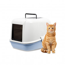 Закрытый туалет для кошек с системой просеивания Ferplast Magix (Ферпласт Магикс) Голубой