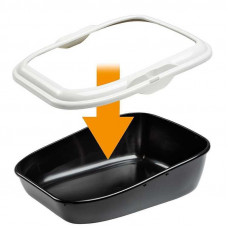 Туалет - лоток з фіксаторами для котів Ferplast Moдерna (Ферпласт Модерна) Чорний