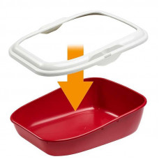 Туалет - лоток з фіксаторами для котів Ferplast Moдерna (Ферпласт Модерна) Бордовий