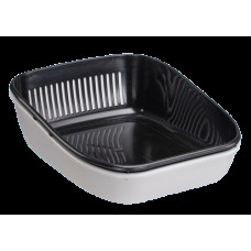 Лоток с двумя поддонами для кошек Ferplast Birba Basic Sanitized (Ферпласт Бирба Базик) Серый