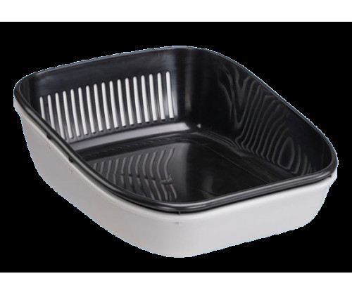 Лоток с двумя поддонами для кошек Ferplast Birba Basic Sanitized (Ферпласт Бирба Базик) Серый