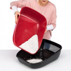 Відкриті туалети - лоток з двома піддонами для котів Ferplast Birda (Ферпласт Бірба) Бордовий