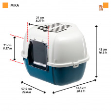 Закрытый угловой туалет для кошек Ferplast Mika (Ферпласт Мика) Голубой
