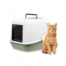 Закрытый туалет для кошек с системой просеивания Ferplast Magix (Ферпласт Магикс) Темно-зеленый