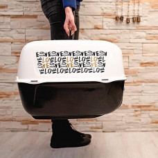 Закритий туалет для котів з орнаментом Ferplast Prima Decor (Ферпласт Прима Декор) Чорний