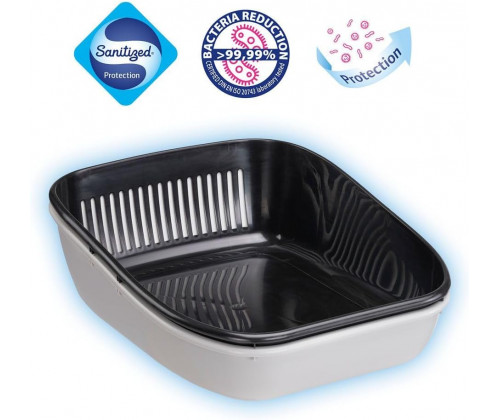 Лоток с двумя поддонами для кошек Ferplast Birba Basic Sanitized (Ферпласт Бирба Базик)