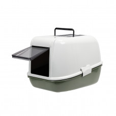 Закрытый туалет для кошек с системой просеивания Ferplast Magix (Ферпласт Магикс) Темно-зеленый