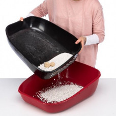 Відкриті туалети - лоток з двома піддонами для котів Ferplast Birda (Ферпласт Бірба) Бордовий