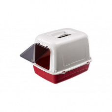 Закритий туалет - бокс для котів Ferplast Ariel 10 Home (Ферпласт Аріел 10 Гом) Бордовий