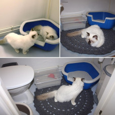 Туалет кутової для котів відкритий Ferplast Dama (Ферпласт Дама) Синій