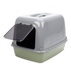 Закрытый туалет для кошек Ferplast Clear Cat 10 (Ферпласт Клиа Кет 10) Серо-зеленый