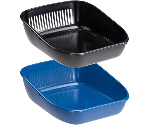Лоток с двумя поддонами для кошек Ferplast Birba Basic Sanitized (Ферпласт Бирба Базик) Серый