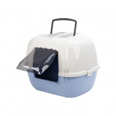 Закрытый угловой туалет для кошек Ferplast Mika (Ферпласт Мика) Голубой