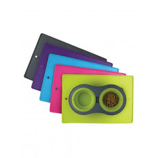 Антиковзний килимок-підставка під миски для собак і кішок Dexas Pet Bowl Grippmat (Дексас) Великий — 43 х 57 см, Світло-сірий