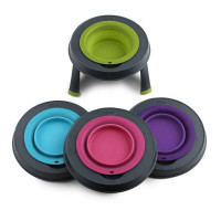 Миска на складаній підставці для собак і кішок Dexas Single Elevated Feeder (Дексас Дабл Сингл Фідер) Великий — 960 мл. - 24х12х3.5 см., Синій