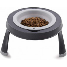 Миска на складаній підставці для собак і кішок Dexas Single Elevated Feeder (Дексас Дабл Сингл Фідер) Великий — 960 мл. - 24х12х3.5 см., Світло-сірий