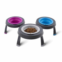 Миска на складаній підставці для собак і кішок Dexas Single Elevated Feeder (Дексас Дабл Сингл Фідер) Великий — 960 мл. - 24х12х3.5 см., Синій