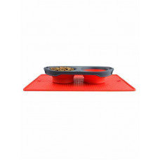 Подвійна складана миска для собак і котів Dexas Collapsible Pet Feeder (Дексас Пет Фідер) 17х17х4 см — 600 мл, Червоний