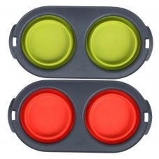 Подвійна складана миска для собак і котів Dexas Collapsible Pet Feeder (Дексас Пет Фідер)