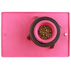 Антиковзний килимок-підставка під миски для собак і кішок Dexas Pet Bowl Grippmat (Дексас) Великий — 43 х 57 см., Рожевий