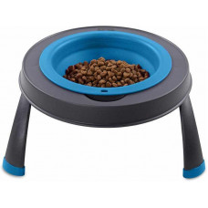 Миска на складаній підставці для собак і кішок Dexas Single Elevated Feeder (Дексас Дабл Сингл Фідер) Великий — 960 мл. - 24х12х3.5 см., Синій